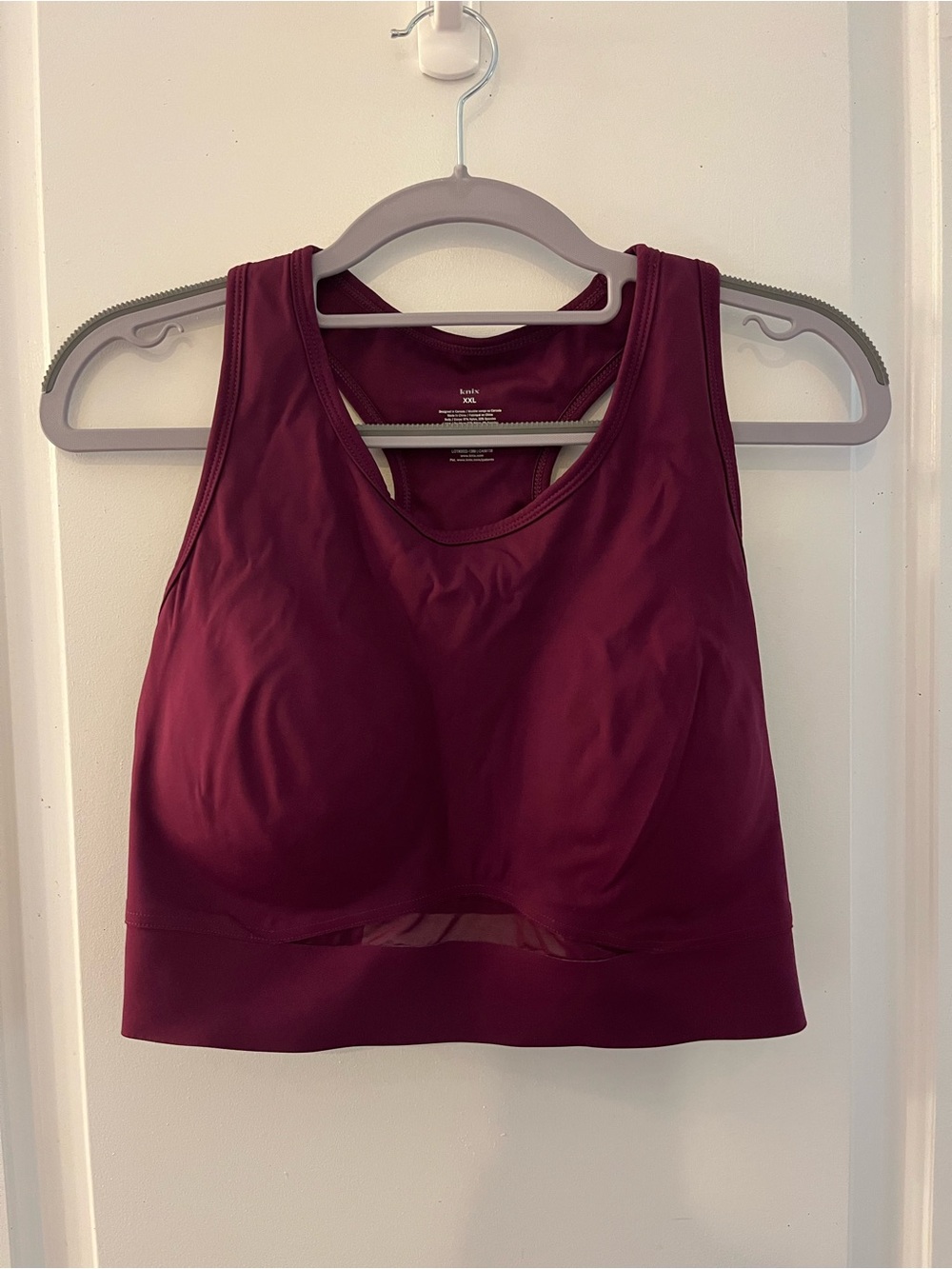 knix Maroon High-Neck Support Sports Bra
